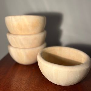 4 Pc Modern Wooden Bowl Set